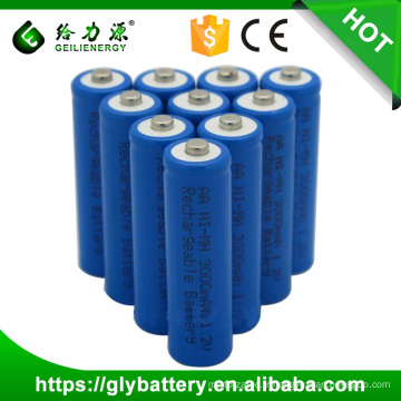 NI-MH deep cycle aa rechargeable 1.2 v 3000 mah batterie nimh batterie